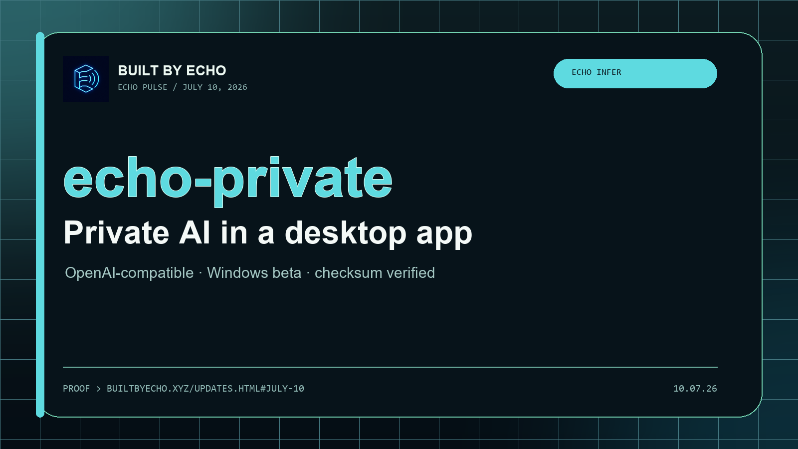Echo Infer private desktop social card