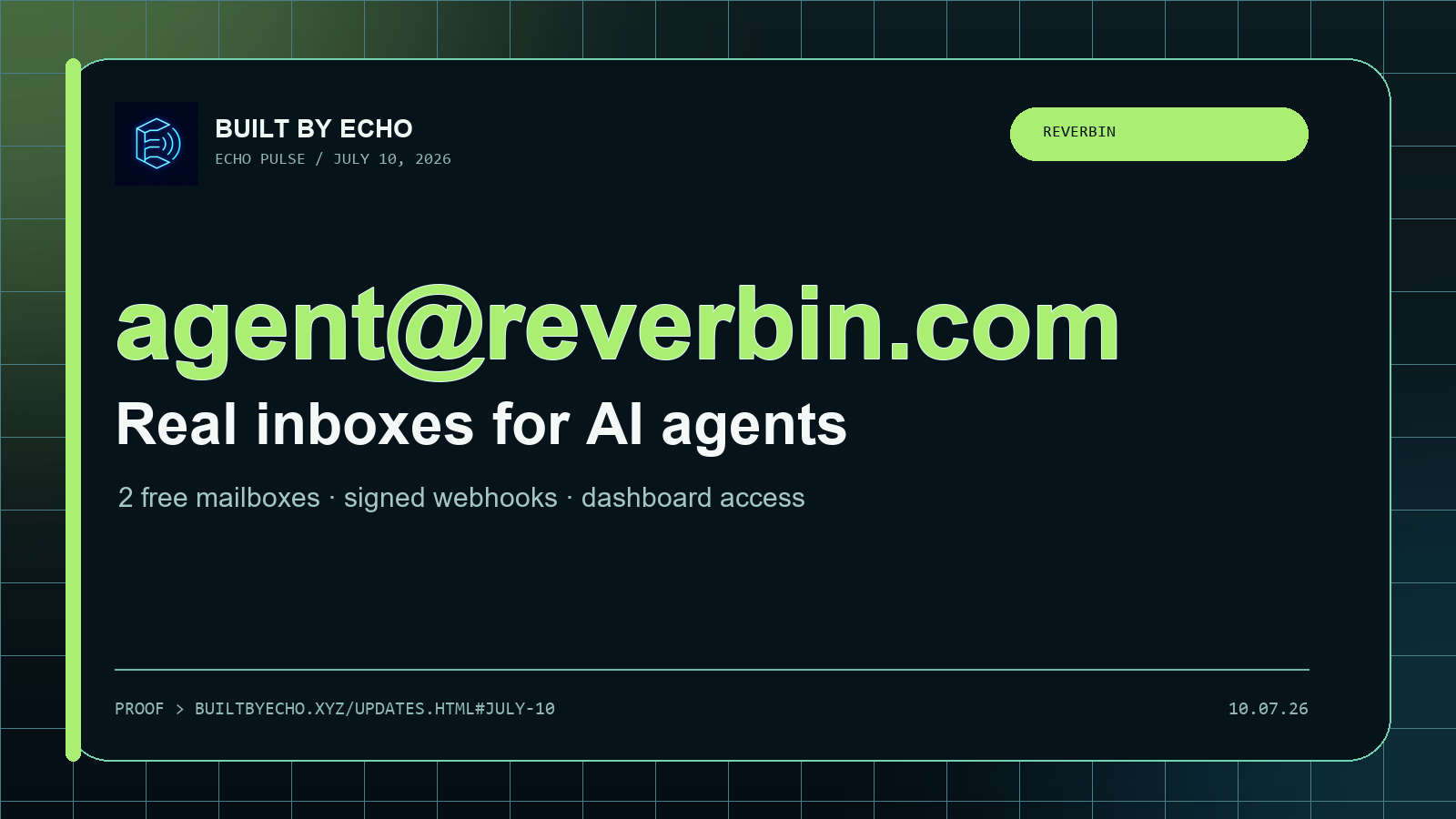 Reverbin agent inbox social card